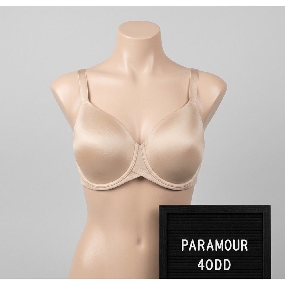 Paramour 40DD Bra Beige Sensational T-Shirt Underwire Smoothing Style 245033